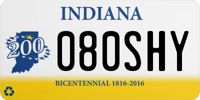 IN license plate 080SHY