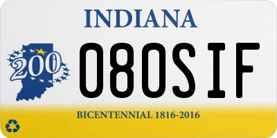 IN license plate 080SIF