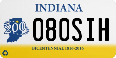 IN license plate 080SIH