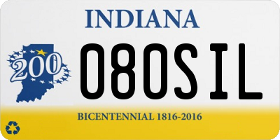 IN license plate 080SIL