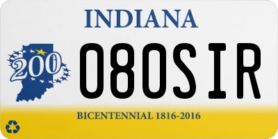 IN license plate 080SIR