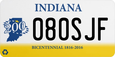 IN license plate 080SJF