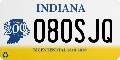 IN license plate 080SJQ