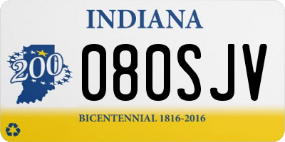 IN license plate 080SJV