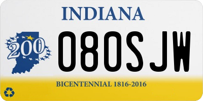 IN license plate 080SJW