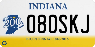 IN license plate 080SKJ