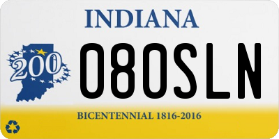 IN license plate 080SLN