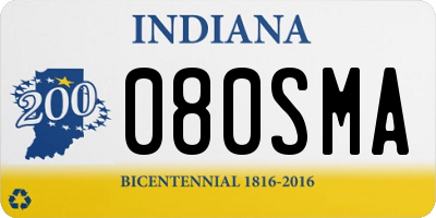 IN license plate 080SMA