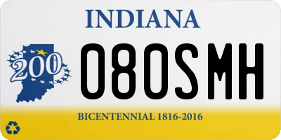 IN license plate 080SMH