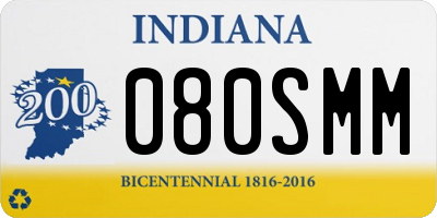 IN license plate 080SMM