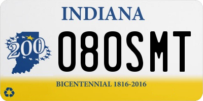IN license plate 080SMT