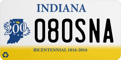 IN license plate 080SNA