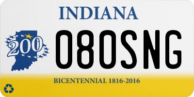 IN license plate 080SNG