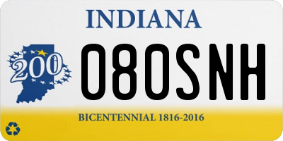 IN license plate 080SNH