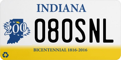 IN license plate 080SNL