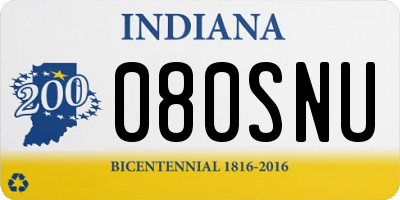 IN license plate 080SNU