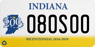 IN license plate 080SOO