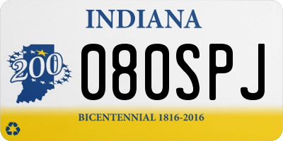 IN license plate 080SPJ