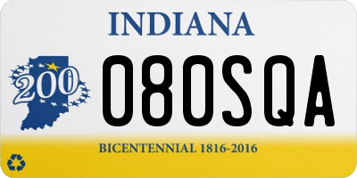 IN license plate 080SQA