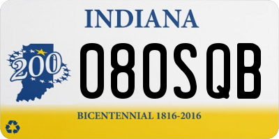 IN license plate 080SQB