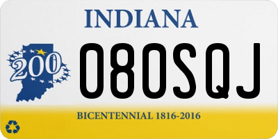 IN license plate 080SQJ