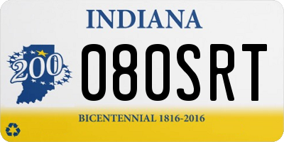 IN license plate 080SRT