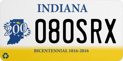 IN license plate 080SRX
