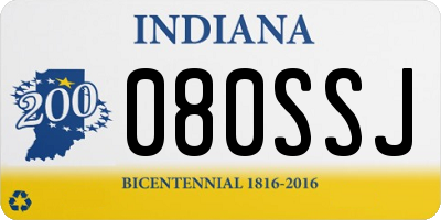 IN license plate 080SSJ