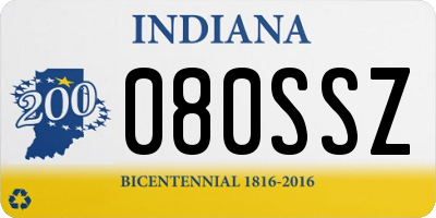 IN license plate 080SSZ