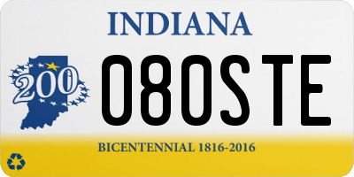 IN license plate 080STE