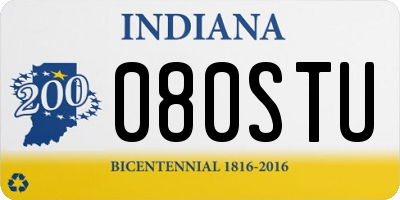 IN license plate 080STU