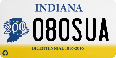 IN license plate 080SUA