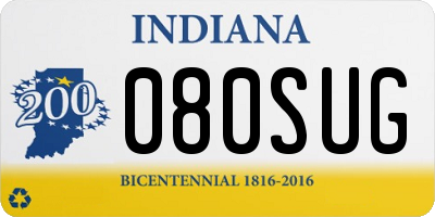 IN license plate 080SUG