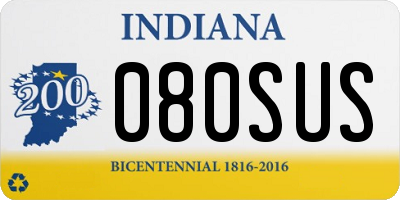 IN license plate 080SUS