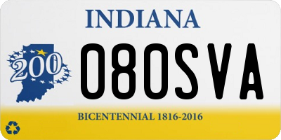 IN license plate 080SVA