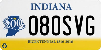 IN license plate 080SVG