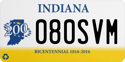 IN license plate 080SVM