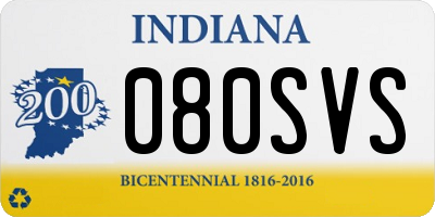 IN license plate 080SVS