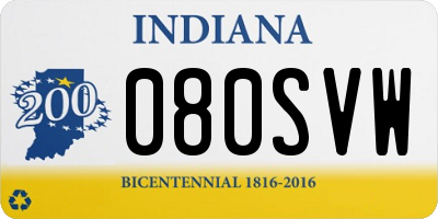 IN license plate 080SVW