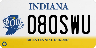 IN license plate 080SWU