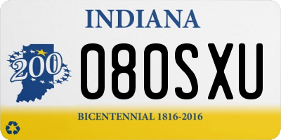 IN license plate 080SXU