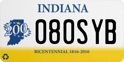 IN license plate 080SYB