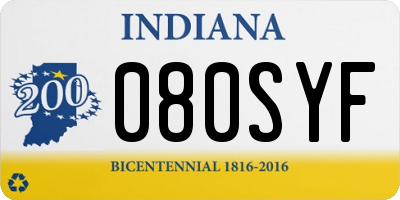 IN license plate 080SYF