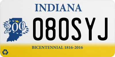 IN license plate 080SYJ