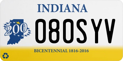 IN license plate 080SYV