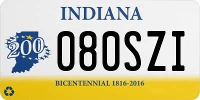 IN license plate 080SZI