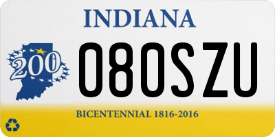 IN license plate 080SZU