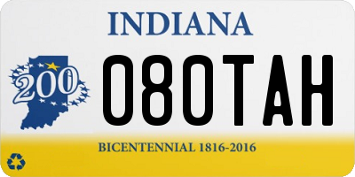 IN license plate 080TAH