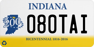 IN license plate 080TAI