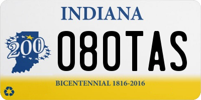 IN license plate 080TAS